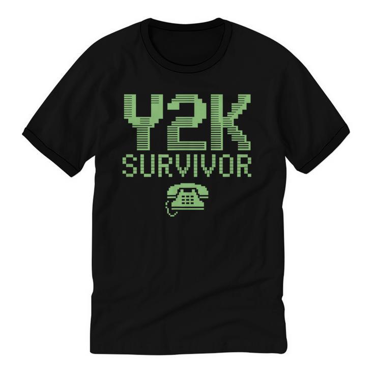 Y2K Survivor 2000s Nostalgia Retro Vintage Nostalgic Unisex Cotton Ringer T-Shirt
