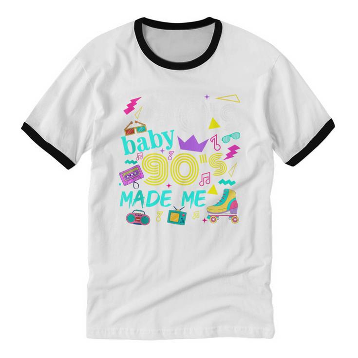 1980s 80's Baby 1990s 90's Made Me Birthday Nostalgia Vibes Unisex Cotton Ringer T-Shirt