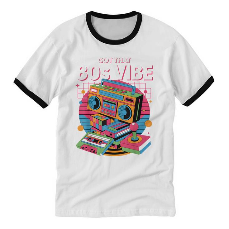 1980s 80s Reunion Nostalgia Memories Music School Grew Up Unisex Cotton Ringer T-Shirt