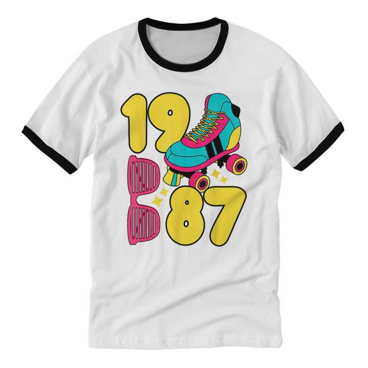 1987 Retro Raised In The 80s Old School Nostalgia Vibes Unisex Cotton Ringer T-Shirt 1987 Retro Raised In The 80s Old School Nostalgia Vibes Unisex Cotton Ringer T-Shirt