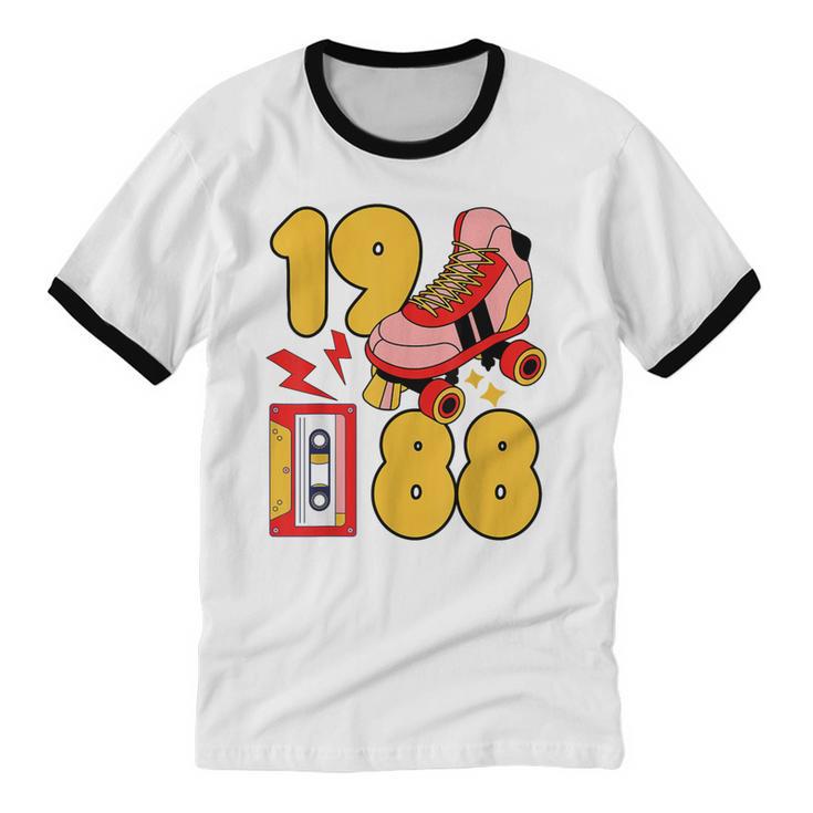 1988 Retro Raised On 80s Music Old School Nostalgia Punk Unisex Cotton Ringer T-Shirt