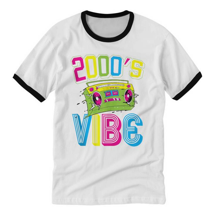 2000's Vibe Hip Hop Costume Early 2000s Party Nostalgia Unisex Cotton Ringer T-Shirt