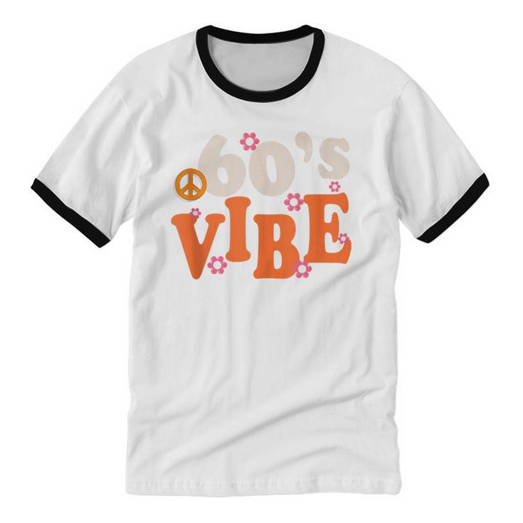 60's Vibe Retro Nostalgia Classic Mixtape Era 1960s Party Unisex Cotton Ringer T-Shirt