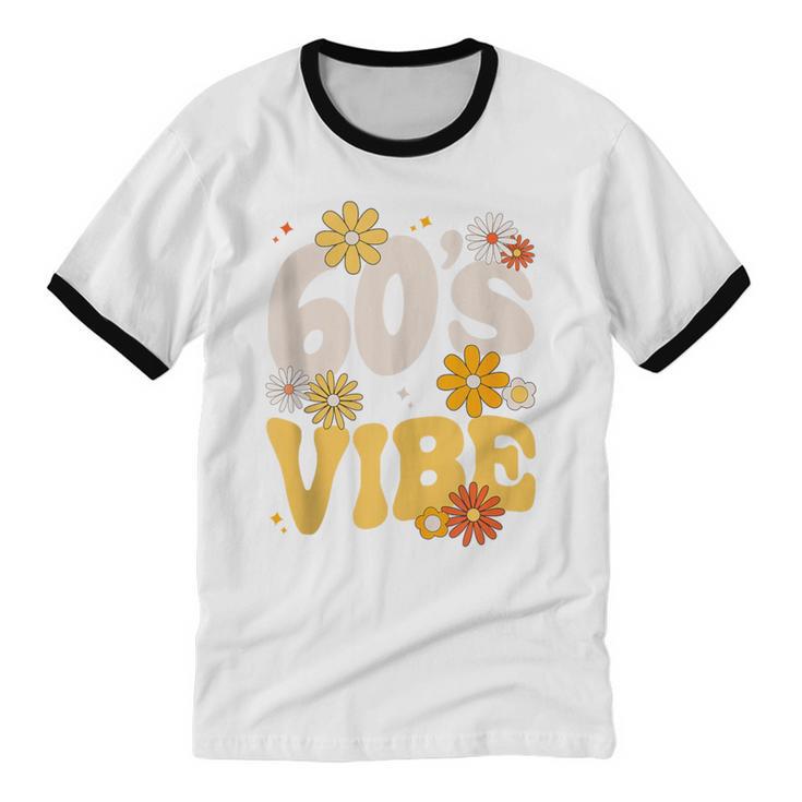 60's Vibe Vintage Nostalgia Mixtape Era 1960s Party Groovy Unisex Cotton Ringer T-Shirt