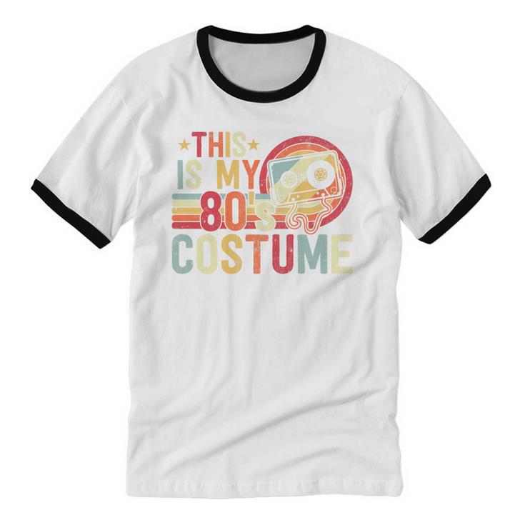 This Is My 80s Costume Vintage Style Nostalgia 1980s Retro Premium Tri-Blend Unisex Cotton Ringer T-Shirt