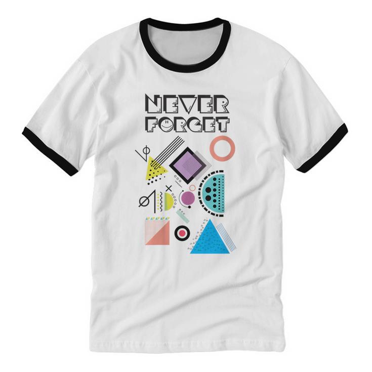 80s Nostalgia Never Forget Unisex Cotton Ringer T-Shirt