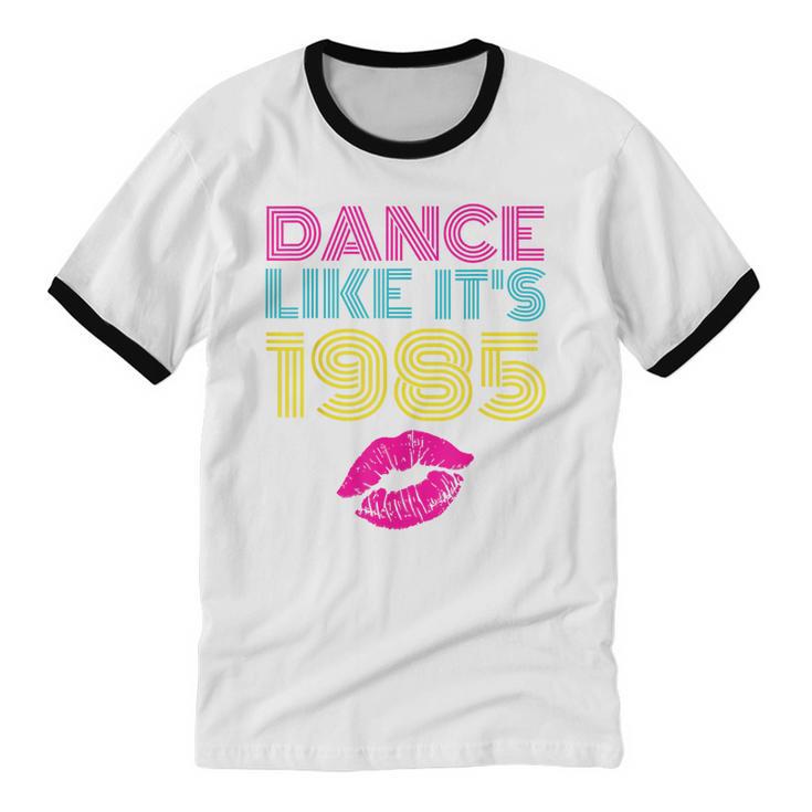 80s Outfit Women Nostalgia Eighties Party Unisex Cotton Ringer T-Shirt