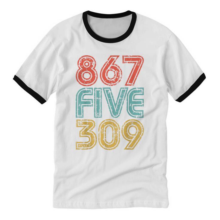 8675309 Retro Vintage 80's 90's Music Nostalgia Unisex Cotton Ringer T-Shirt