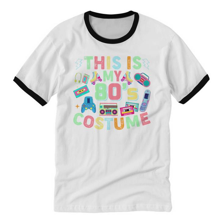 This Is My 90s Costume Mixtape Era Outfits Nostalgia 1990s Premium Tri-Blend Unisex Cotton Ringer T-Shirt