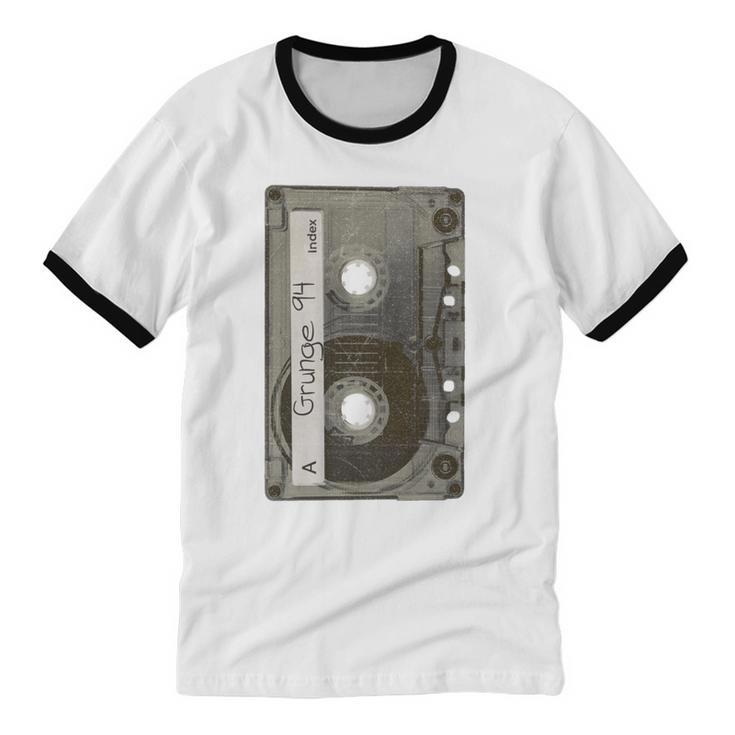 90s MUSIC NOSTALGIA GRAPHIC Unisex Cotton Ringer T-Shirt