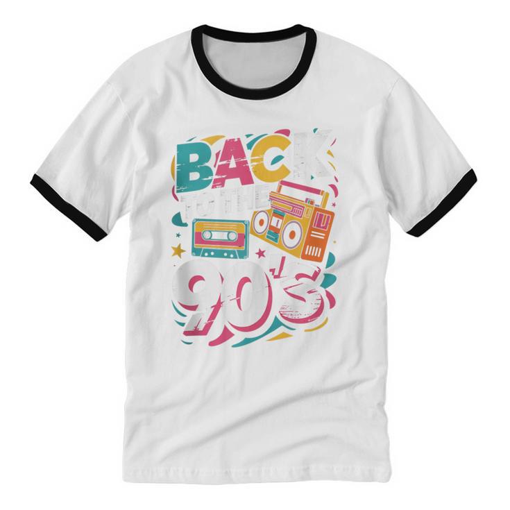 90's Nineties Nostalgia Costume Party Back To The 90s Unisex Cotton Ringer T-Shirt