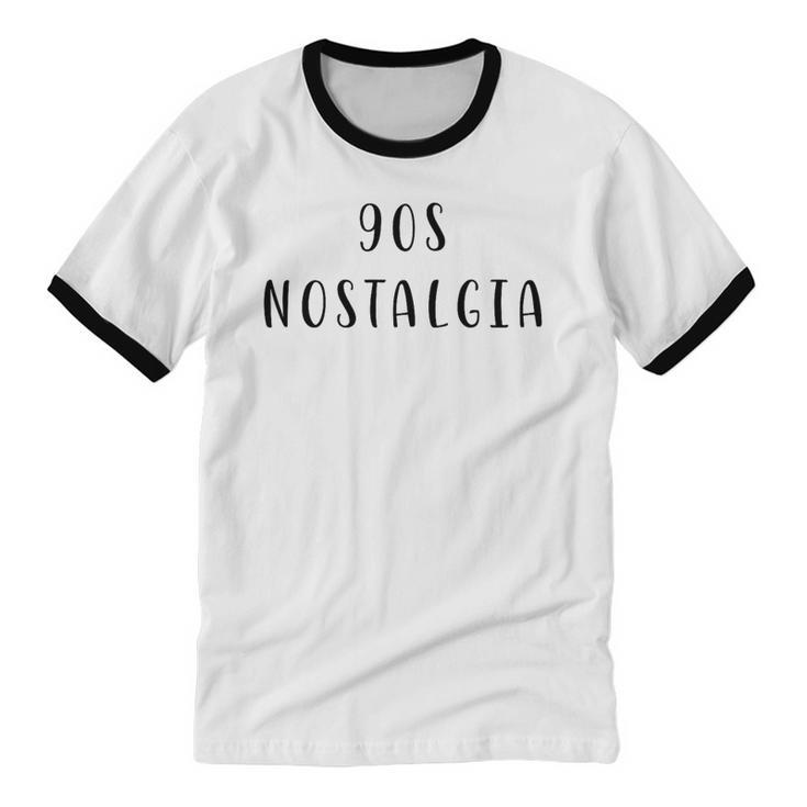 90s Nostalgia Nostalgic Statement Premium Tri-Blend Unisex Cotton Ringer T-Shirt