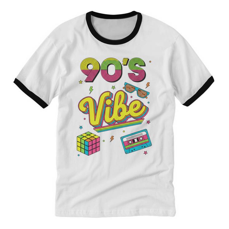 90s Nostalgia Retro Apparel 90'S Vibe Retro Unisex Cotton Ringer T-Shirt