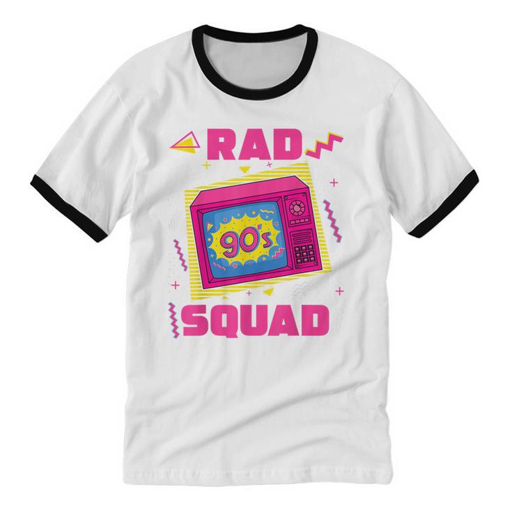 90s Rad Squad Retro Television 90s Aesthetic Nostalgia Unisex Cotton Ringer T-Shirt