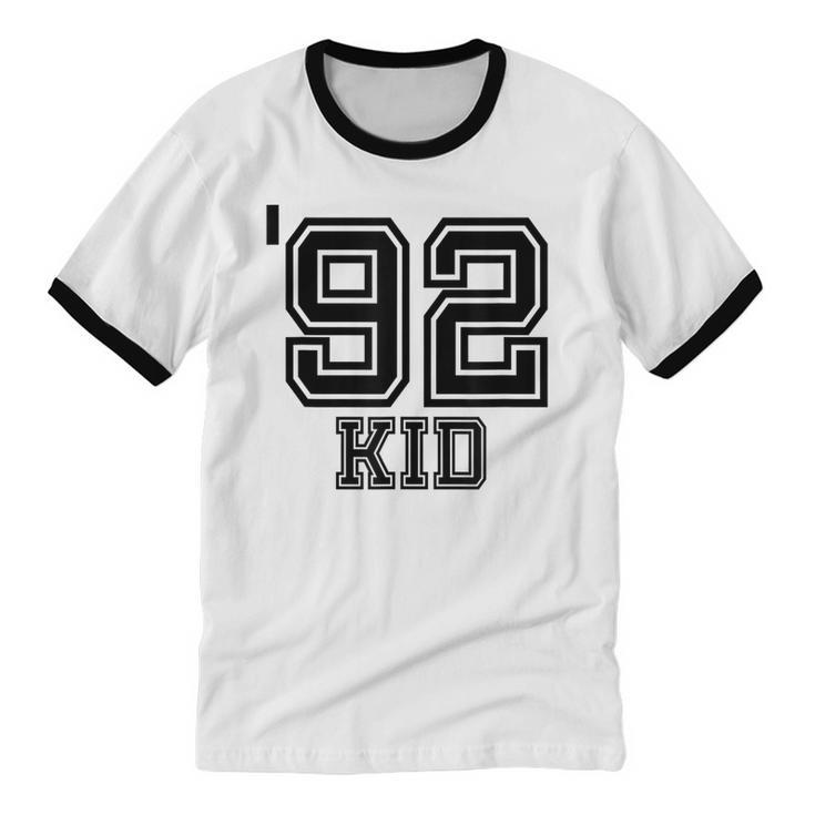 '92 Kid Perfect Vintage Retro Nostalgia Gear For Year 1992 Unisex Cotton Ringer T-Shirt