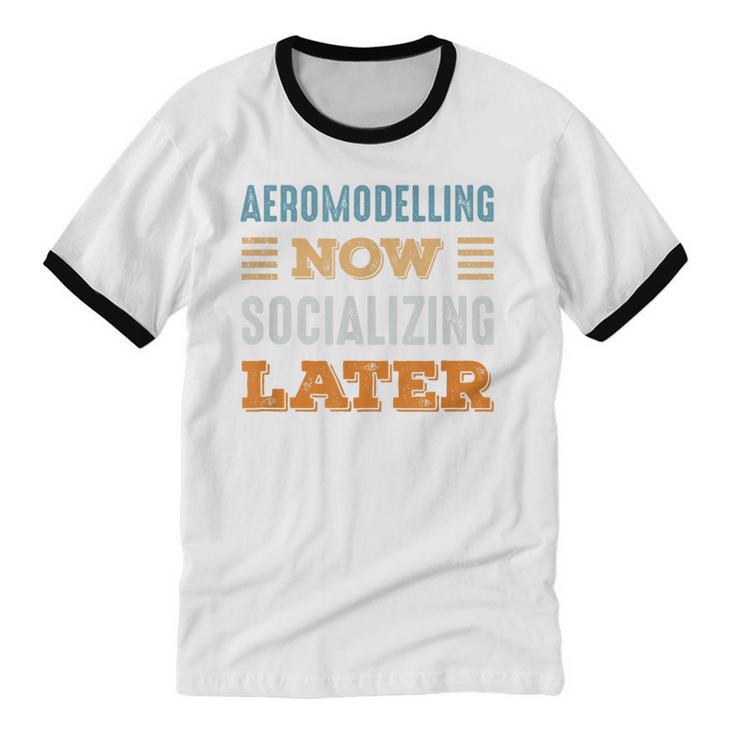Aeromodelling Now Minimal Socializing Introvert Vintage Unisex Cotton Ringer T-Shirt Aeromodelling Now Minimal Socializing Introvert Vintage Unisex Cotton Ringer T-Shirt
