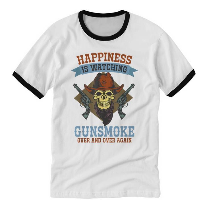 Over And Over Again Cowboys Western Nostalgia Movies Unisex Cotton Ringer T-Shirt