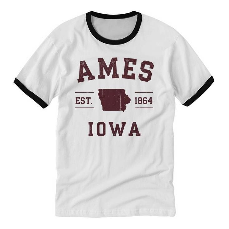 Ames Iowa Est 1864 Nostalgia Premium Tri-Blend Unisex Cotton Ringer T-Shirt