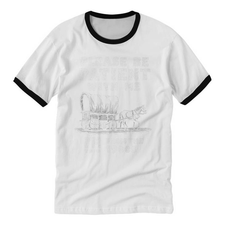 Amusing Wagon Pace Please Be Patient I'm From The 1900s Premium Unisex Cotton Ringer T-Shirt