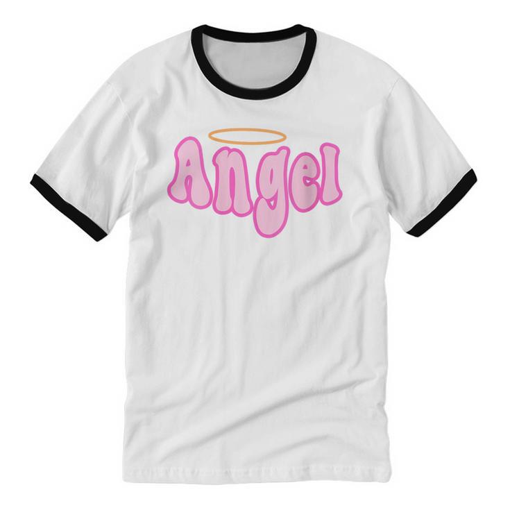 Angel Y2k Aesthetic 2000s Millennial Nostalgia Retro Pink Unisex Cotton Ringer T-Shirt Angel Y2k Aesthetic 2000s Millennial Nostalgia Retro Pink Unisex Cotton Ringer T-Shirt