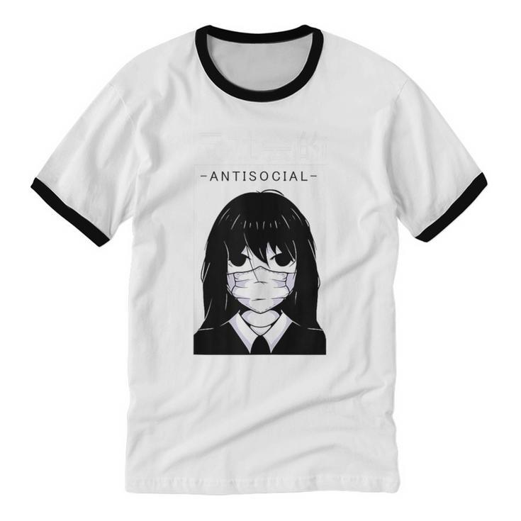 Anime Antisocial Introvert I Hate People Anti Social EMD Unisex Cotton Ringer T-Shirt Anime Antisocial Introvert I Hate People Anti Social EMD Unisex Cotton Ringer T-Shirt