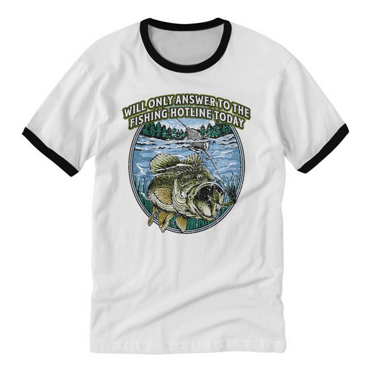 Answer To Fishing Hotline Introvert Humor Antisocial Raglan Baseball Tee Unisex Cotton Ringer T-Shirt