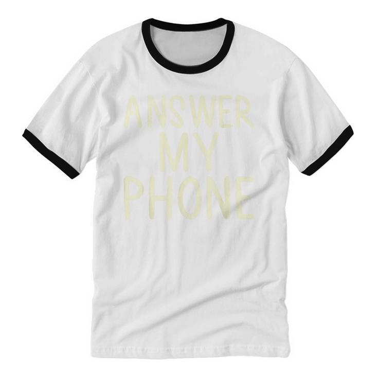 Answer My Phone I Introvert Unisex Cotton Ringer T-Shirt Answer My Phone I Introvert Unisex Cotton Ringer T-Shirt