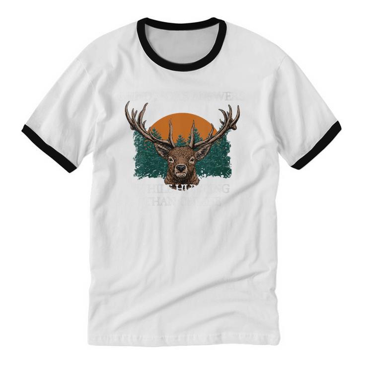 More Answers While Hunting Introvert Hunter Antisocial Unisex Cotton Ringer T-Shirt