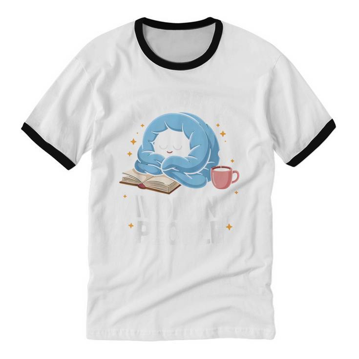 Anti-Social Club Homebody Introvert Hibernate Hermit Shyness Unisex Cotton Ringer T-Shirt