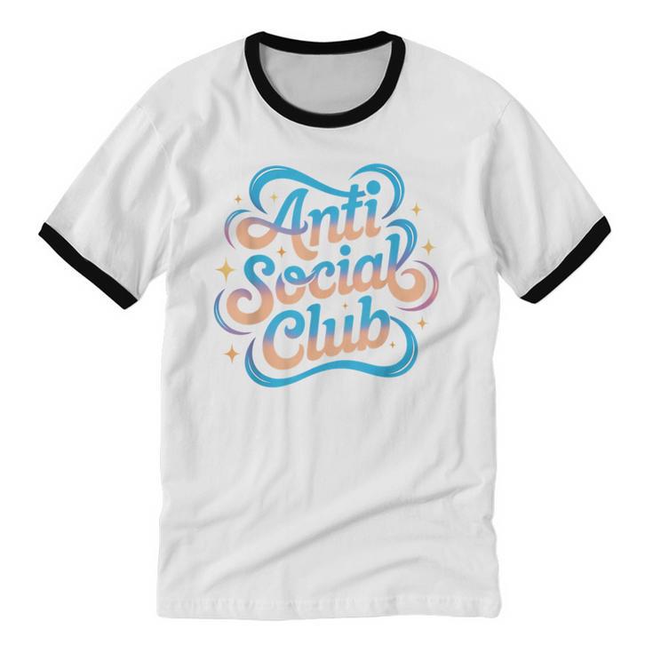 Anti-Social Club Introvert Humor Unisex Cotton Ringer T-Shirt
