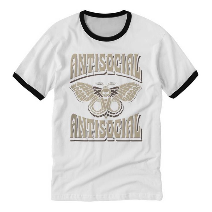 Antisocial Butterfly Quote Socially Selective Introvert Unisex Cotton Ringer T-Shirt Antisocial Butterfly Quote Socially Selective Introvert Unisex Cotton Ringer T-Shirt