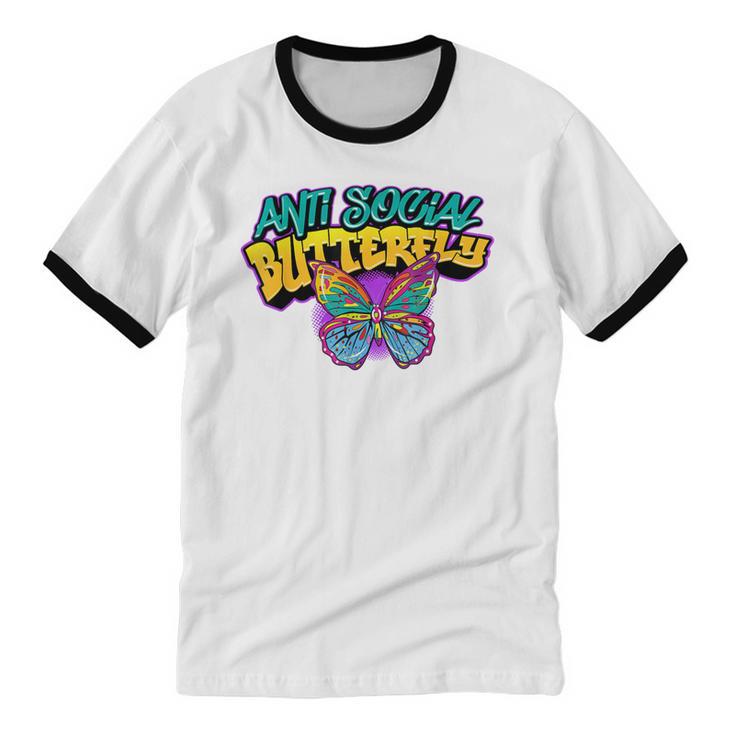 Antisocial Butterfly Shirts For Introvert Unisex Cotton Ringer T-Shirt Antisocial Butterfly Shirts For Introvert Unisex Cotton Ringer T-Shirt