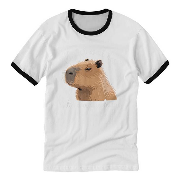 Antisocial Introvert Capybara Sarcastic Humor Unisex Cotton Ringer T-Shirt Antisocial Introvert Capybara Sarcastic Humor Unisex Cotton Ringer T-Shirt