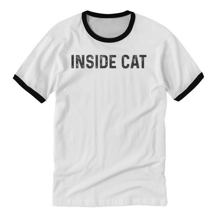 Antisocial Introvert Women Men Kids Inside Cat Unisex Cotton Ringer T-Shirt