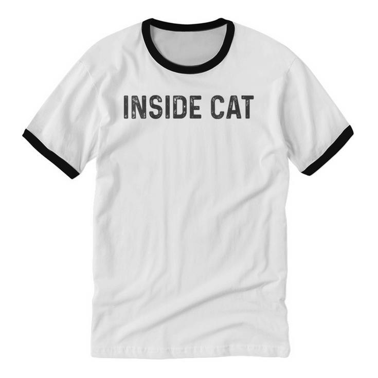 Antisocial Introvert Women Men Kids Inside Cat Unisex Cotton Ringer T-Shirt