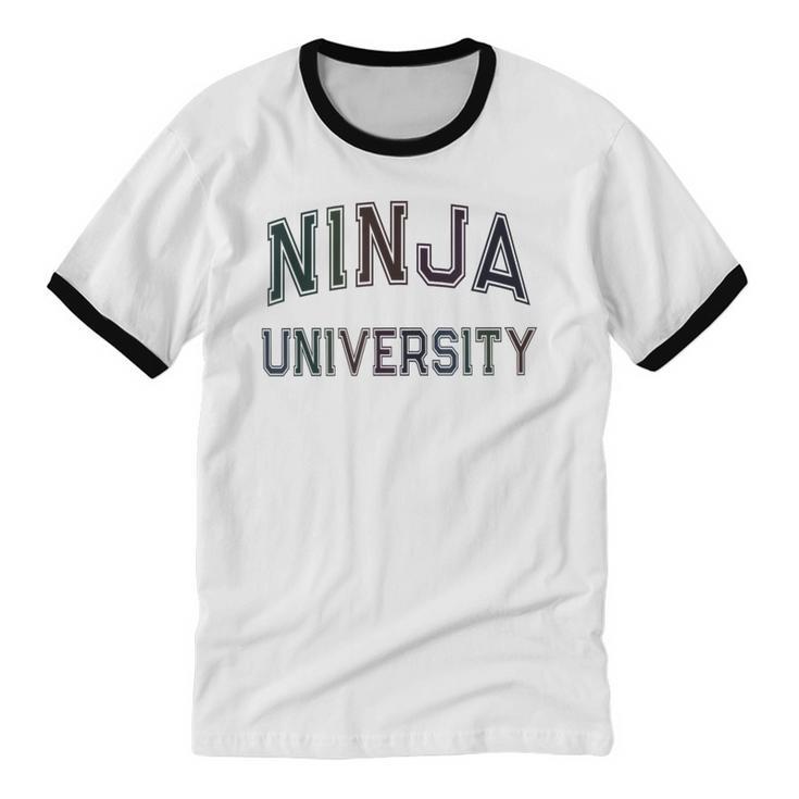 Antisocial NINJA UNIVERSITY Introvert Sarcastic Unisex Cotton Ringer T-Shirt