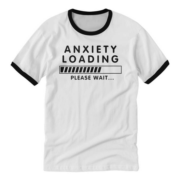 Anxiety Loading Please Wait Anti-Social Introvert Unisex Cotton Ringer T-Shirt