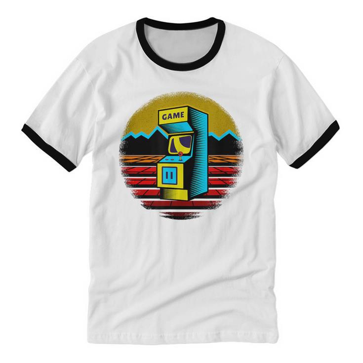 Arcade Game Machine Nostalgia Retro Gamer 80s 90s Unisex Cotton Ringer T-Shirt Arcade Game Machine Nostalgia Retro Gamer 80s 90s Unisex Cotton Ringer T-Shirt