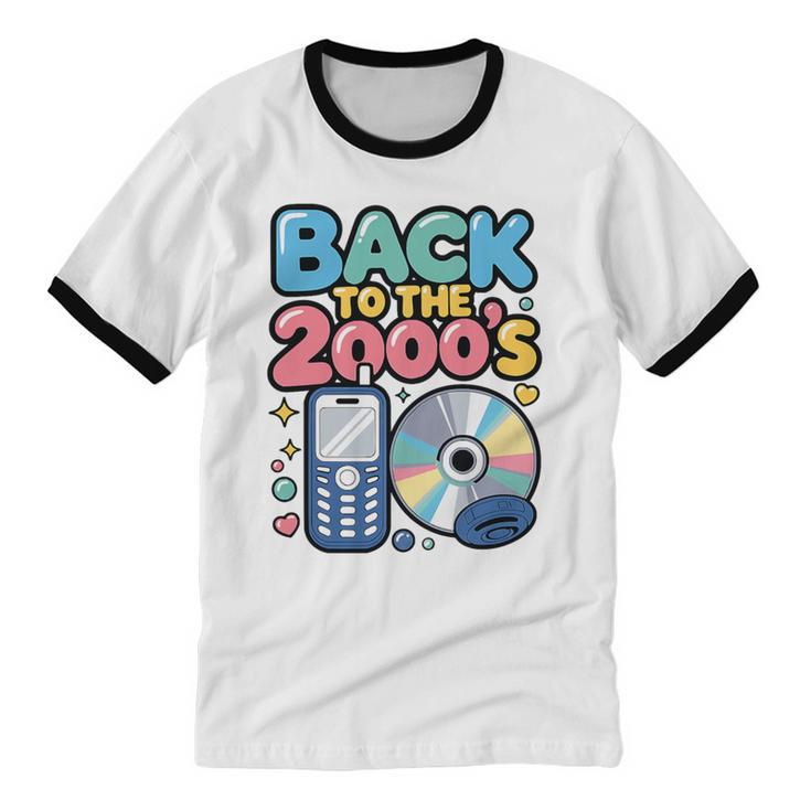 Back To The 2000s Retro Nostalgia Premium Tri-Blend Unisex Cotton Ringer T-Shirt