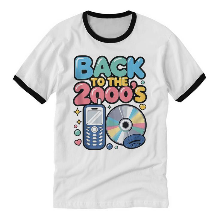 Back To The 2000s Retro Nostalgia Unisex Cotton Ringer T-Shirt