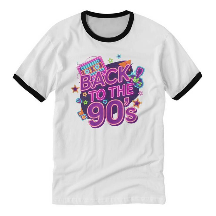 Back To The 90s Retro Nostalgia Unisex Cotton Ringer T-Shirt Back To The 90s Retro Nostalgia Unisex Cotton Ringer T-Shirt