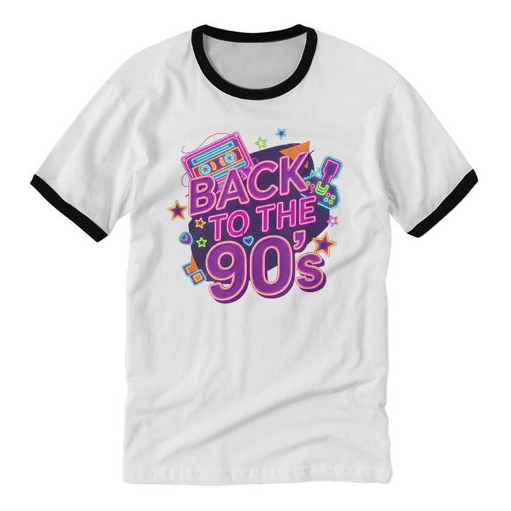 Back To The 90s Retro Nostalgia Unisex Cotton Ringer T-Shirt Back To The 90s Retro Nostalgia Unisex Cotton Ringer T-Shirt