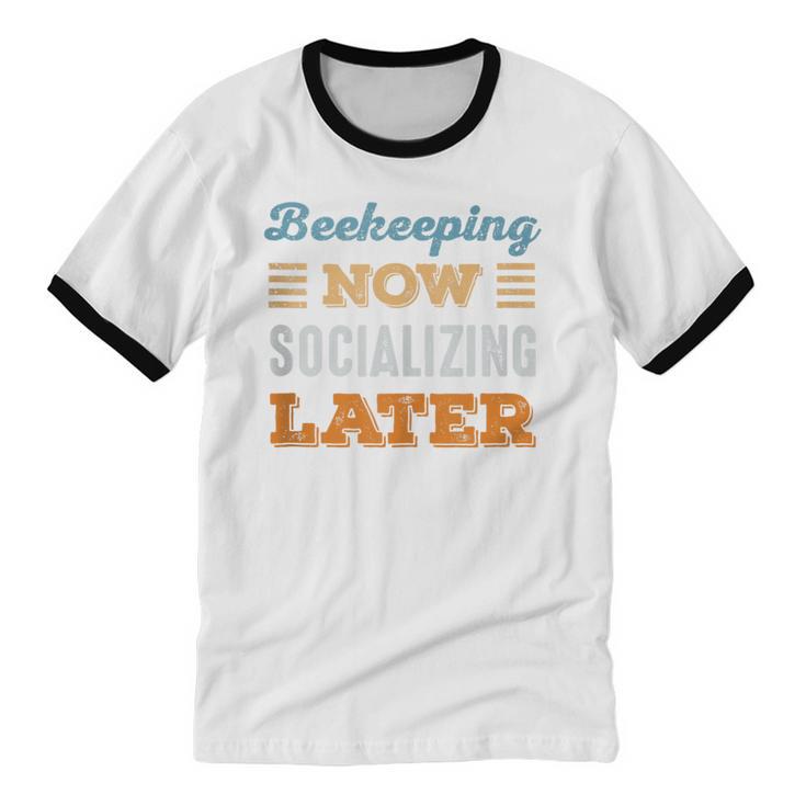 Beekeeping Now Minimal Socializing Introvert Vintage Unisex Cotton Ringer T-Shirt Beekeeping Now Minimal Socializing Introvert Vintage Unisex Cotton Ringer T-Shirt