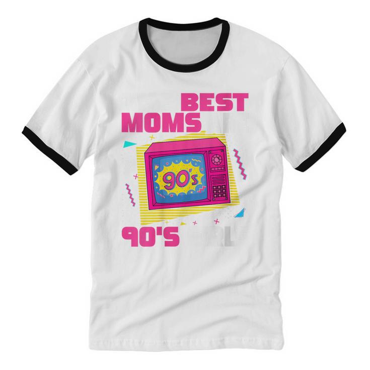 The Best Moms Are 90s Girls 90s Aesthetic Mom Nostalgia Unisex Cotton Ringer T-Shirt The Best Moms Are 90s Girls 90s Aesthetic Mom Nostalgia Unisex Cotton Ringer T-Shirt