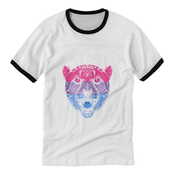 Bi Shy And Ready To Cry Bisexual Introvert Bi Pride Raglan Baseball Tee Unisex Cotton Ringer T-Shirt