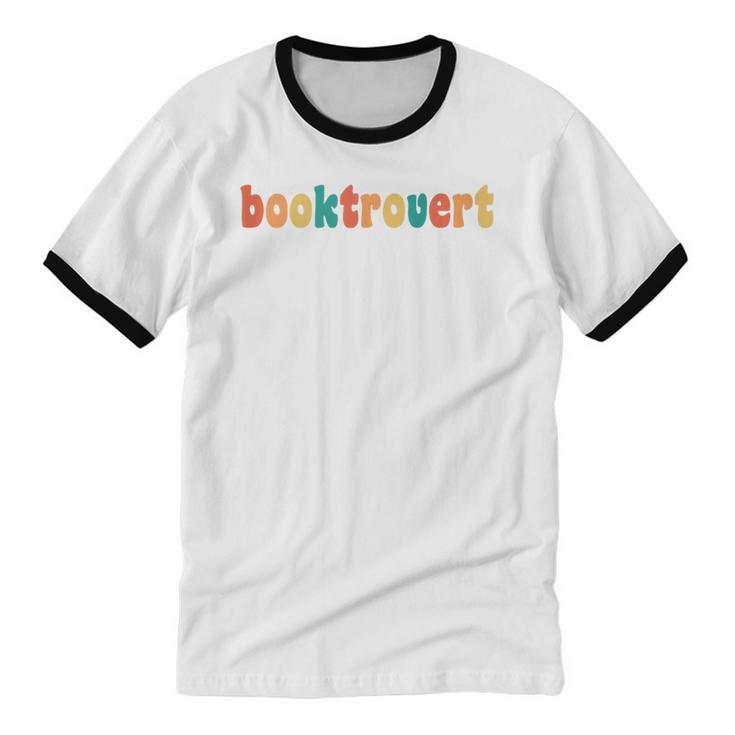 Book Lovers Introverted Bookworm Reading Booktrovert Unisex Cotton Ringer T-Shirt
