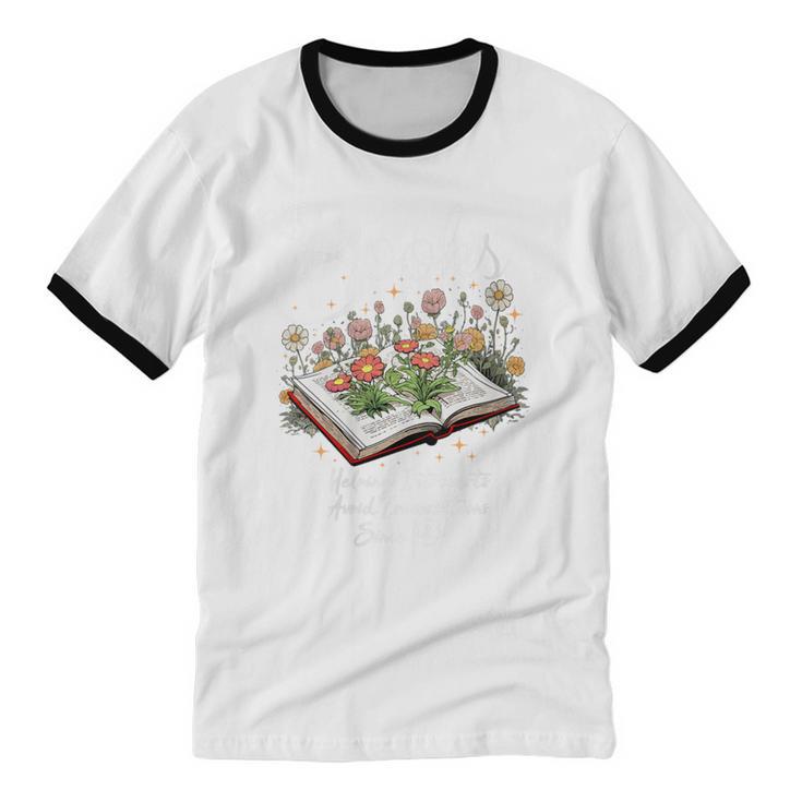 Books That Help Introverts Since 1454 Conversations Unisex Cotton Ringer T-Shirt Books That Help Introverts Since 1454 Conversations Unisex Cotton Ringer T-Shirt