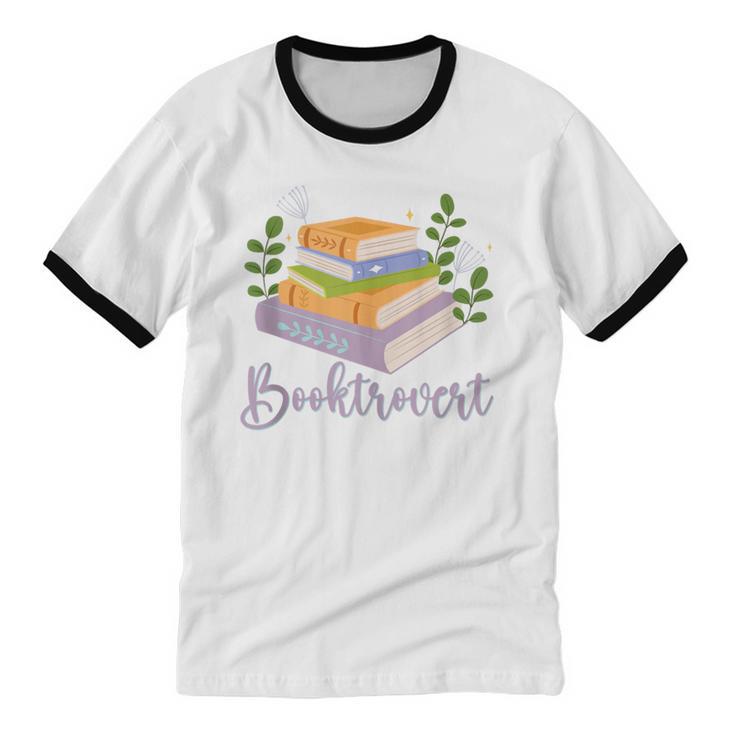 Booktrovert Bookworm Introvert Bibliophile Booktrovert Unisex Cotton Ringer T-Shirt Booktrovert Bookworm Introvert Bibliophile Booktrovert Unisex Cotton Ringer T-Shirt
