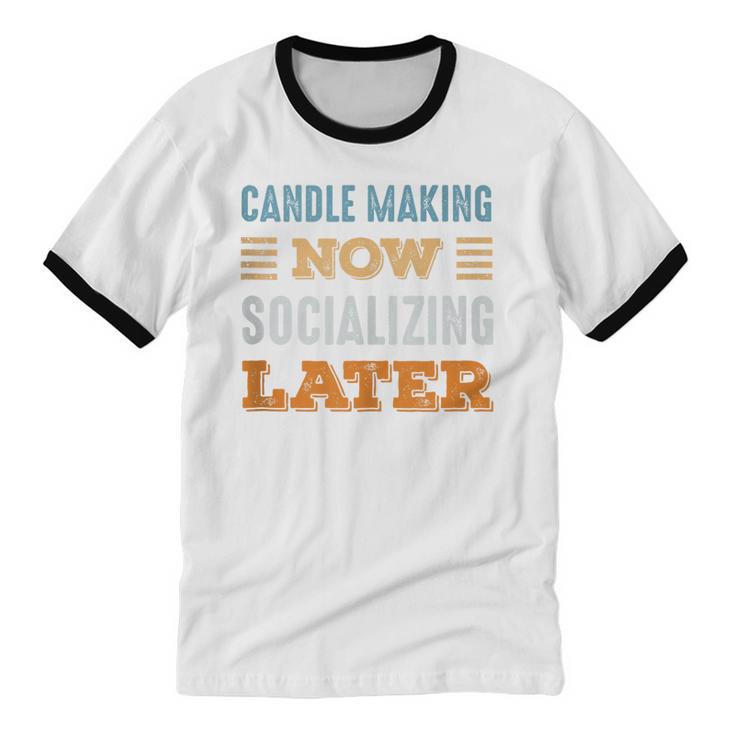 Candle Making Now Minimal Socializing Introvert Vintage Unisex Cotton Ringer T-Shirt Candle Making Now Minimal Socializing Introvert Vintage Unisex Cotton Ringer T-Shirt