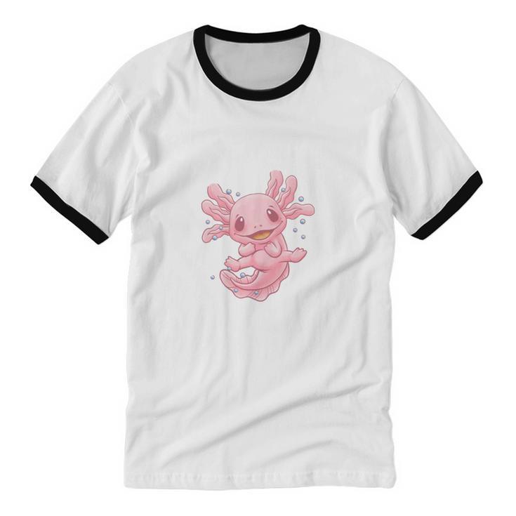 If I Cant Bring My Axolotl Im Not Going Salamander Introvert Unisex Cotton Ringer T-Shirt